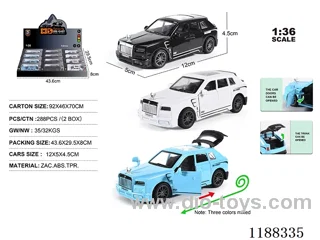 1:36 Die-casting zinc alloy pull back car 12PCS