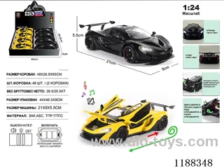 1:24 Die-casting zinc alloy pull back car W L/M 8PCS