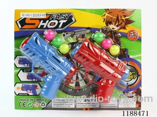 Blue and red ping pong gun
