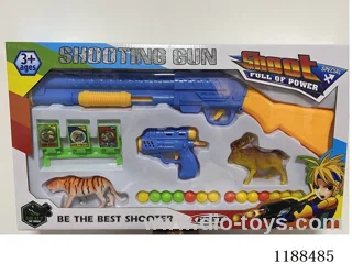 Blue and red 2 colors ping pong gun with animal