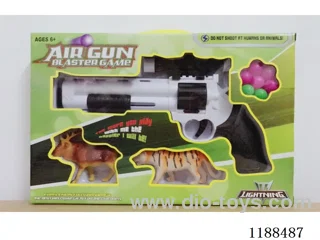Black and white ping pong gun with animal