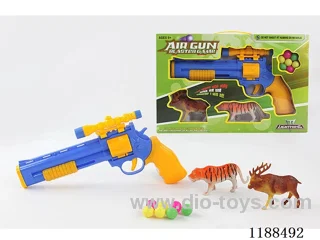Blue and red color ping pong gun with animal