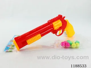 Blue and red ping pong gun
