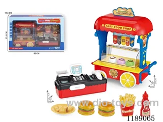 Push Cart Cash Register Burger Set (with light and music)