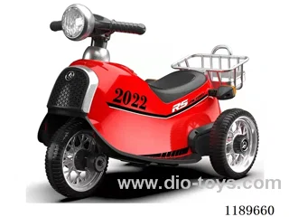 Cartoon electric motorcycle with push handle