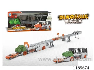 Dinosaur trailer with one alloy car (green)