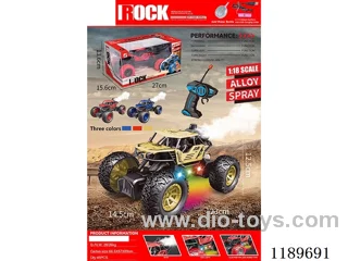 1：18 5ch rc alloy car with spray included battery 2 colors mixed