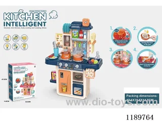 63CM Kitchen Utensil Table(Frying Pan Color Changing Food Lights Water Function)42PCS without Battery 3*1.5AA