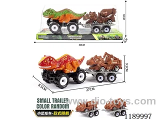 Inertia Offroad Velociraptor Trailer Pull Back Dinosaur Engineering Vehicle