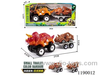inertia off-road triceratops trailer pull back dinosaur engineering vehicle