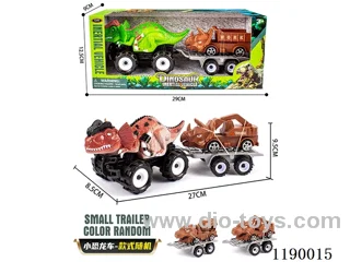 Inertia Offroad Double Crown Triceratops Trailer Pull Back Dinosaur Engineering Vehicle