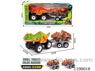 Inertia Offroad Velociraptor Trailer Pull Back Dinosaur Engineering Vehicle
