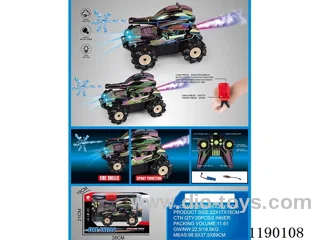 2.4G 1:14 9ch rc car with light/spray/water bullet/watch included battery 2 colors mixed