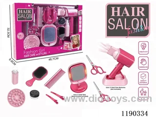 Electric Hairdressing Simulation Set with Blow Dryer and Cosmetic Mirror 13-Piece Set