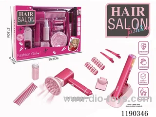 Electric Hairdressing Simulation Set with Blow Dryer and Hair Straightener 12-Piece Set