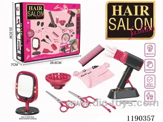 Electric Hairdressing Simulation Set with Blow Dryer, Cosmetic Mirror 13-Piece Set