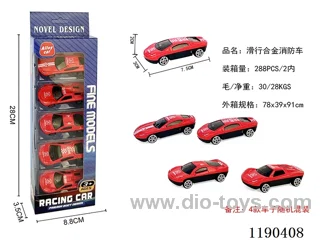 5PCS free wheel alloy car