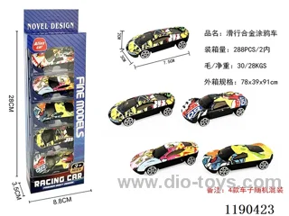 5PCS free wheel alloy car