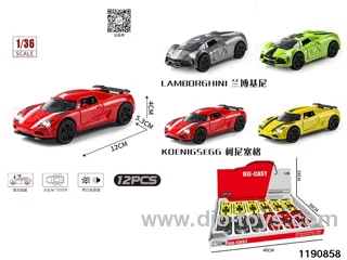 1:36 alloy pull back car W L/M