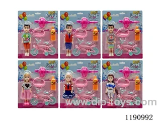 6 Mixed 5.5inch Solid Dolls + Accessories