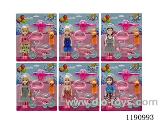 6 Mixed 5.5inch Solid Dolls + Accessories