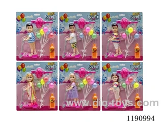 6 Mixed 5.5inch Solid Dolls + Accessories