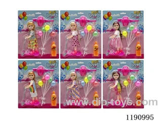 6 Mixed 5.5inch Solid Dolls + Accessories