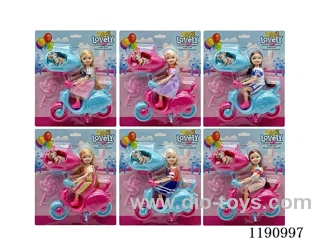 6 Mixed 5.5inch Solid Dolls + Accessories