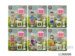 6 Mixed 5.5inch Solid Dolls + Accessories
