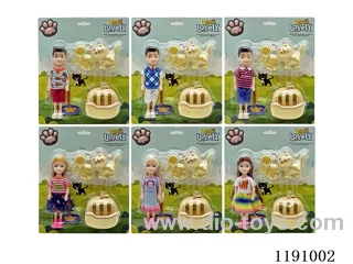 6 Mixed 5.5inch Solid Dolls + Accessories