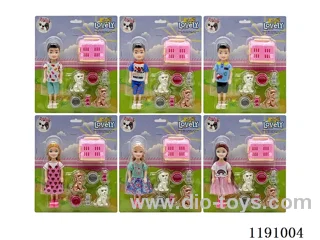 6 Mixed 5.5inch Solid Dolls + Accessories