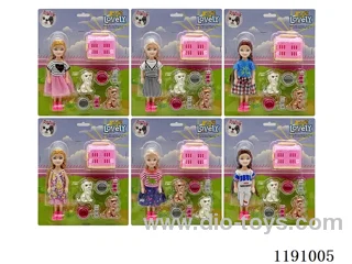 6 Mixed 5.5inch Solid Dolls + Accessories