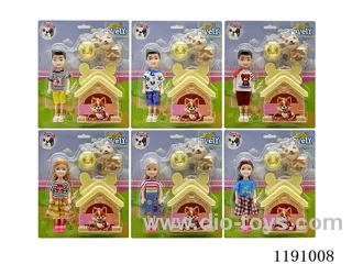 6 Mixed 5.5inch Solid Dolls + Accessories