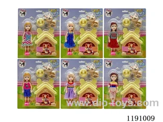 6 Mixed 5.5inch Solid Dolls + Accessories