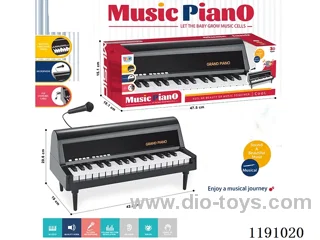 32 Keys Antique Small Piano with Microphone, USB Cable Bottom Bracket (Black)