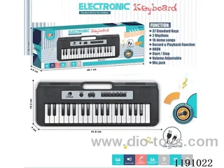 37-Key Multi-Function Electronic Piano (Black) w/Microphone, TYPEC Cable