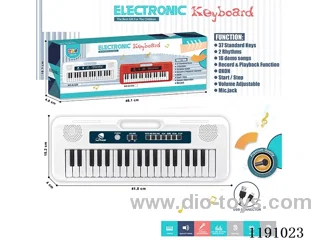 37-Key Multifunction Electronic Piano (White) w/Microphone, TYPEC Cable