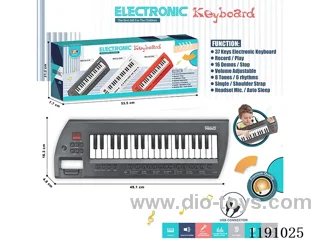 37-Key Multi-Function Piano (Black) w/Headset TYPEC Cable, Carrying Strap