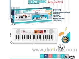 44-Key Multi-Function Piano with Microphone, USB Cable (White)