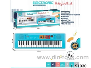 44-Key Multifunction Electronic Piano with Microphone, USB Cable (Blue)