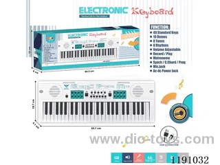 49 Keys Multifunction Electronic Piano with Microphone, USB Cable (White)