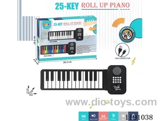 25 Keys Black and White Silicone Piano w/USB Cable