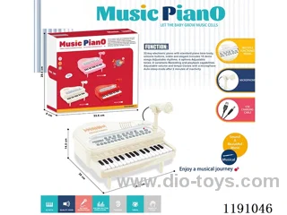 32 Keys Multifunctional Piano with Microphone, USB Cable (White)