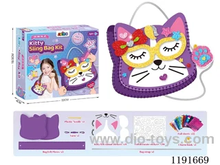 Handmade felt knitting bag diy material bag + 3D spot colour stickers (laser stickers) 2 in 1