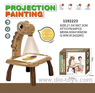 TYRANNOSAURUS REX MINI SMALL PROJECTION DRAWING BOARD (BROWN) NO MUSIC IN COLOR BOX