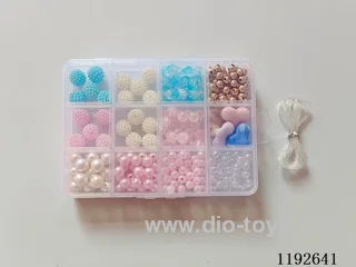 DIY Jewelry Set(Pearls + coloured beads + 6% gold beads + thread (12 compartments))