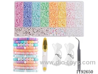 DIY Jewelry Set(Soft Ceramic + Alphabet Beads + 6cm Pearls + Scissors Tweezers Thread (28gr))