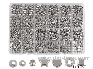 DIY Jewelry Set(4/6cm round beads + spacer beads + wire (24 compartments))