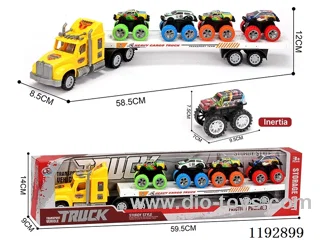 Trailer with 4PCS pull back tin bike