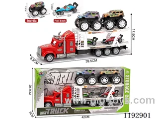 Trailer loading 2PCS Inertia Tin Bike 2PCS pull back Tin Bike